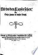 Wilt du den Kayser sehen? So siehe hinten in diesen Brieff