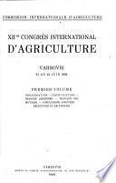 XII-me congrès international d'agriculture, Varsovie 21 au 24 juin 1925