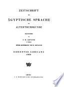 Zeitschrift für ägyptische Sprache und Alterthumskunde