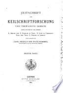 Zeitschrift für Keilschriftforschung und verwandte Gebiete