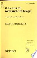 Zeitschrift Für Romanische Philologie
