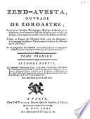 Zend-Avesta, ouvrage de Zoroastre