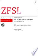 ZFSL, Zeitschrift für französische Sprache und Literatur