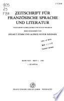 ZFSL, Zeitschrift für französische Sprache und Literatur