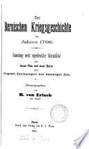 Zur bernischen Kriegsgeschichte des Jahres 1798, Sammlung Aktenstücke herausg. von R. von Erlach